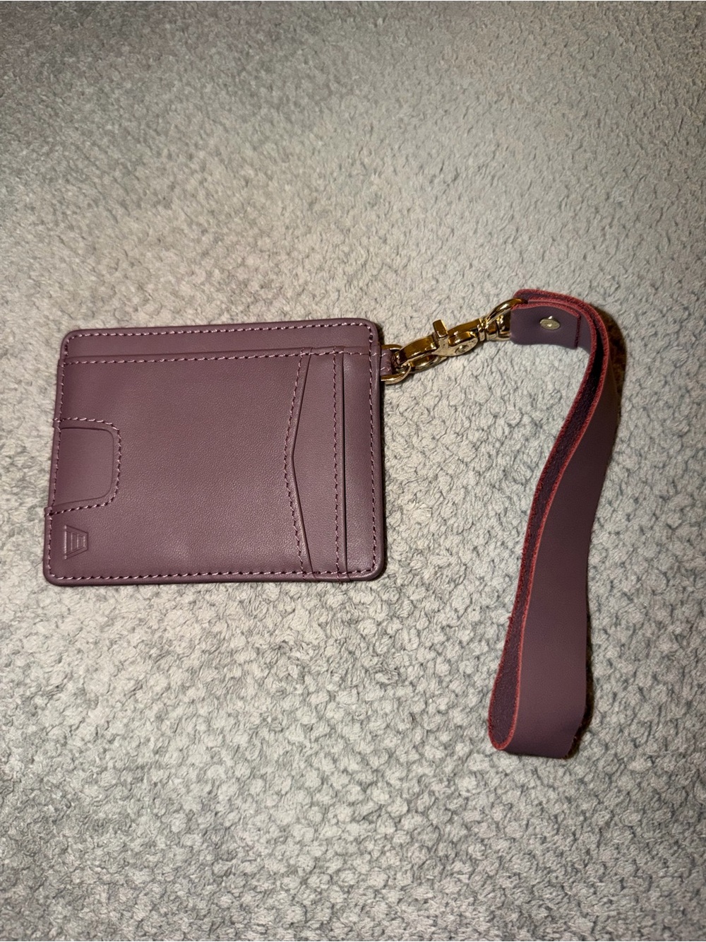 Andar Denner Plum Leather Card Holder Wristlet